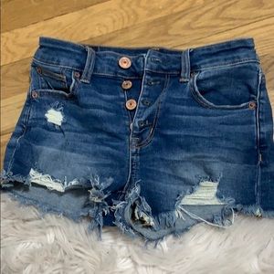 distressed american eagle jean shorts